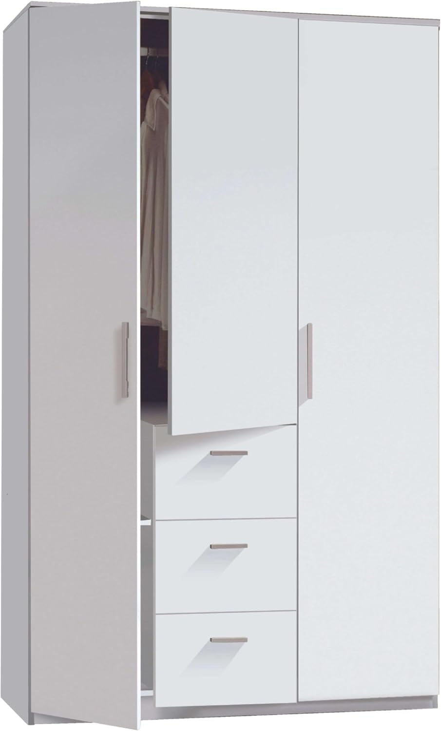 armario, 203 cm, con cajones, con estantes, blanco, Habitdesign, 203x117x52 (AltoxAnchoxFondo - en Cm)