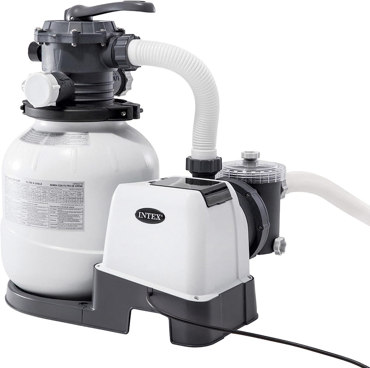 Intex piscina, 38 mm, 7.900 L, 37.800 L, Intex 55226 - Depuradora de Arena Krystal Clear 7.900 L/H, 6 Funciones y Sistema de Bloqueo