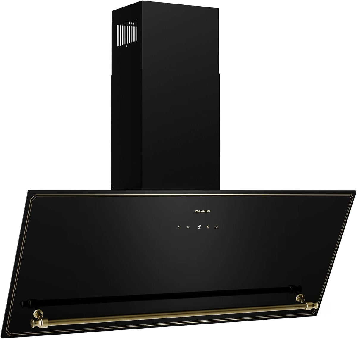 KLARSTEIN Campanas de pared, 90cm, 52 dB, con iluminación LED, negro, KLARSTEIN Victoria Campana Extractora - 90cm Campana Decorativa, 336 m3/h