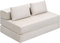 sofá, 21 cm, plegable, beige, EUGAD, Puff Cama Plegable para 2-3 Personas