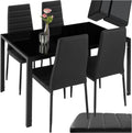 silla, acero, vidrio, negro, para la cocina, tectake