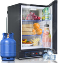 frigorífico, 40L, 12V, 220V, negro, SMETA, 28/30 mbar, para Camping, Zonas Sin Alimentación Eléctrica