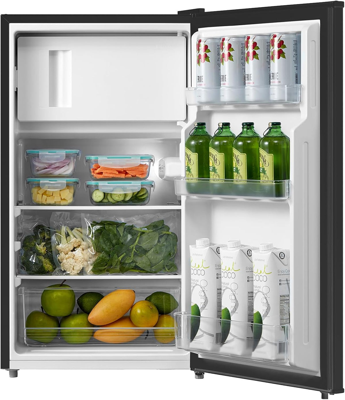 frigorífico RCD80DK3, 84,5 cm, regulable, Comfee, 80 litros, compartimento para frutas y verduras, 5 cm de altura, 5 cm B, 110 kWh por año