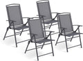 silla, 55 cm, plegable, metal, gris, para el jardín, IDMarket
