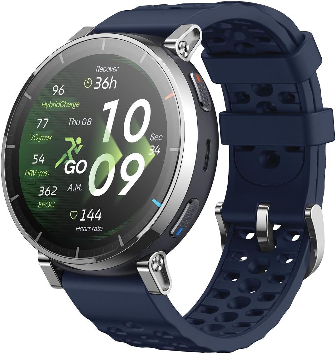 Smartwatches, inalámbrico, control inteligente, Amazfit, Amazfit Active 3 Premium Reloj Inteligente GPS Running, Pantalla AMOLED 1, 32' Zafiro, 5 ATM