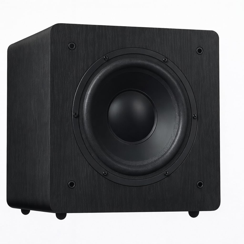 Subwoofers, 29 × 29 × 29 cm, 90 W, negro, RO&CO, Dynavoice Challenger Sub-8 Black, Subwoofer Activo 8' Negro, 90 W RMS