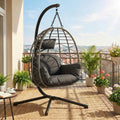 sillón, 150 kg, plegable, regulable, acero, para el jardín, para la terraza, CherishCradle, Silla Colgante Plegable Con Soporte, Para Jardín