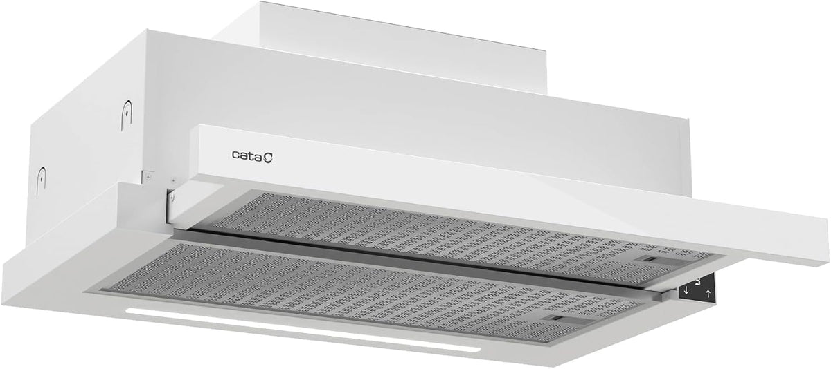Campanas de pared, 60 cm, con iluminación LED, regulable, blanco, Cata, CATA TFH 6830 GWH Campana Extractora Telescópica de 60 cm, 795 m3/h