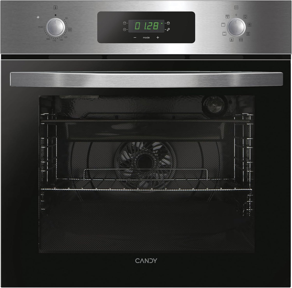 horno X625, 59,5 × 59,5 × 56,8 CM, 70L, vidrio, negro, CANDY, 8 Funciones, Puerta 2 Cristales