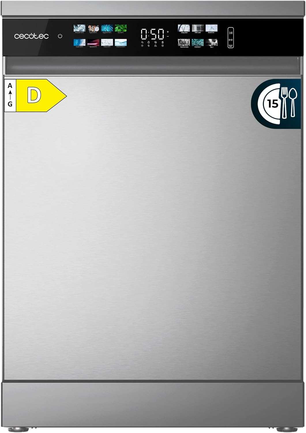 lavavajillas, 60 cm, regulable, Cecotec, 8 Programas