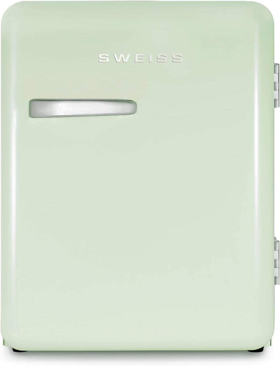 frigorífico WEISS7, 54 cm, 31L, 24dB, 15°C, regulable, verde, para la oficina, SWEISS, Temperatura Ajustable 6°-15°C
