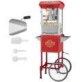 Máquinas de palomitas, 610 × 410 × 1395 mm, 850 W, vidrio, rojo, VEVOR, Hervidor de 8 oz que Prepara 48 Tazas por Tanda, con Vidrio Templado