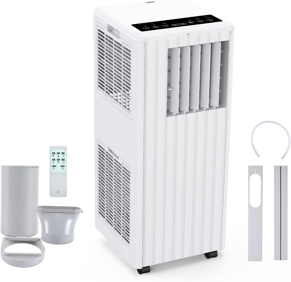 aire acondicionado, 38 × 34,5 × 89 cm, 35L, con mando a distancia, blanco, Garvee, Climatizador Refrigeración Ventilador Deshumidificador 35L/día