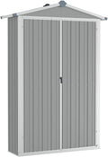 vidaXL Cobertizos de almacenamiento, 116 × 45 × 175 cm, acero, gris, para el jardín