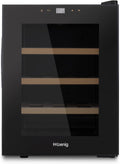 Vinotecas AGE12, 31 L, 8°C, 18°C, regulable, con estantes, acero inoxidable, negro, H.Koenig, Regulable de 8°C a 18°C, 3 Estantes