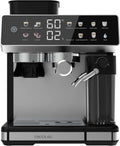 cafetera, 1350W, 2.6L, 500ml, Cecotec, 20 Bares, 2.6L Depósito Agua, 100g Café y 500ml Leche