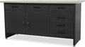 Bancos de trabajo, 170 cm, 500 kg, regulable, con cajones, metal, negro, Jan Nowak