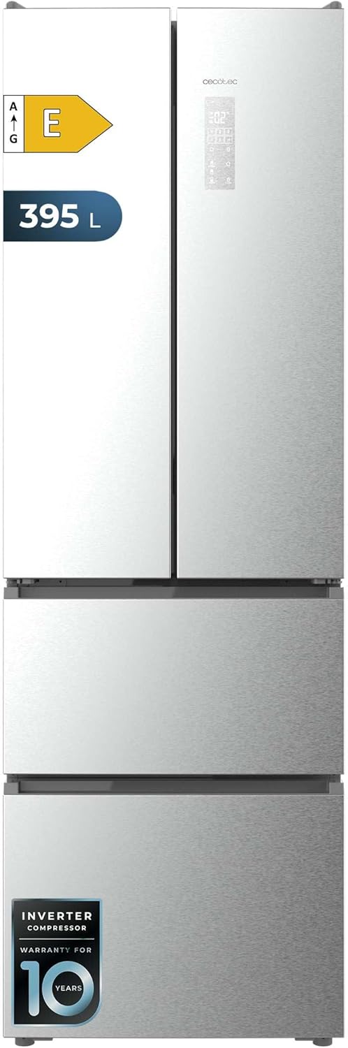 frigorífico F2D, 201cm, 395L, No Frost, Cecotec, 5cm Ancho, MAX INSIDE con VIP tech