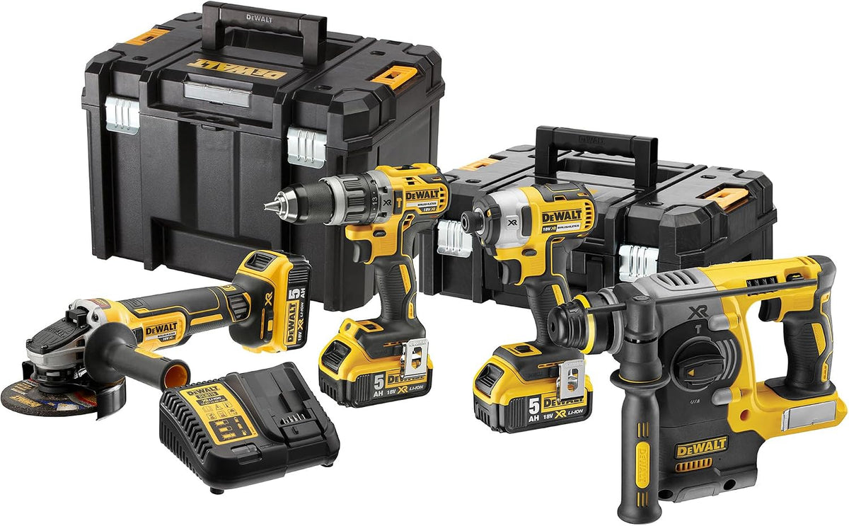 DEWALT DCK422P3T-QW herramienta, 18V, inalámbrico, DEWALT Kit 4 herramientas no escobillas 18V XR 3 baterías 5Ah
