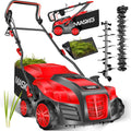 Escarificadores, 40 cm, 1800W, 55 l, regulable, rojo, Masko, MASKO Escarificador eléctrico 2 en 1, aireador de césped 1800W, 40 cm de ancho de trabajo