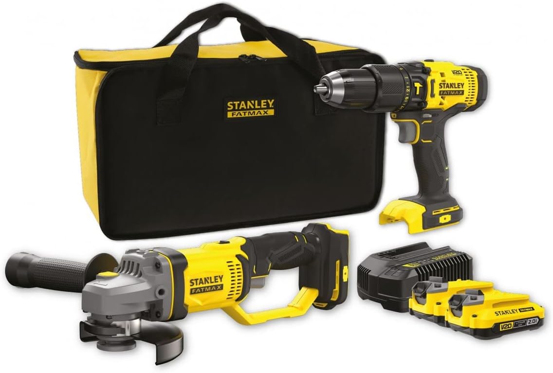 taladro SFMCK471D2S-QW, 125 mm, inalámbrico, STANLEY, cargador y 2 baterías de iones de litio de 2, 0 Ah