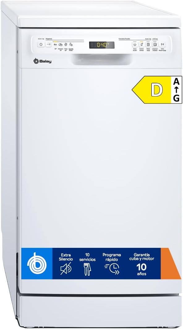 lavavajillas, 45 cm, blanco, Balay Electrodomésticos, 10 Servicios, 3VN4031BA