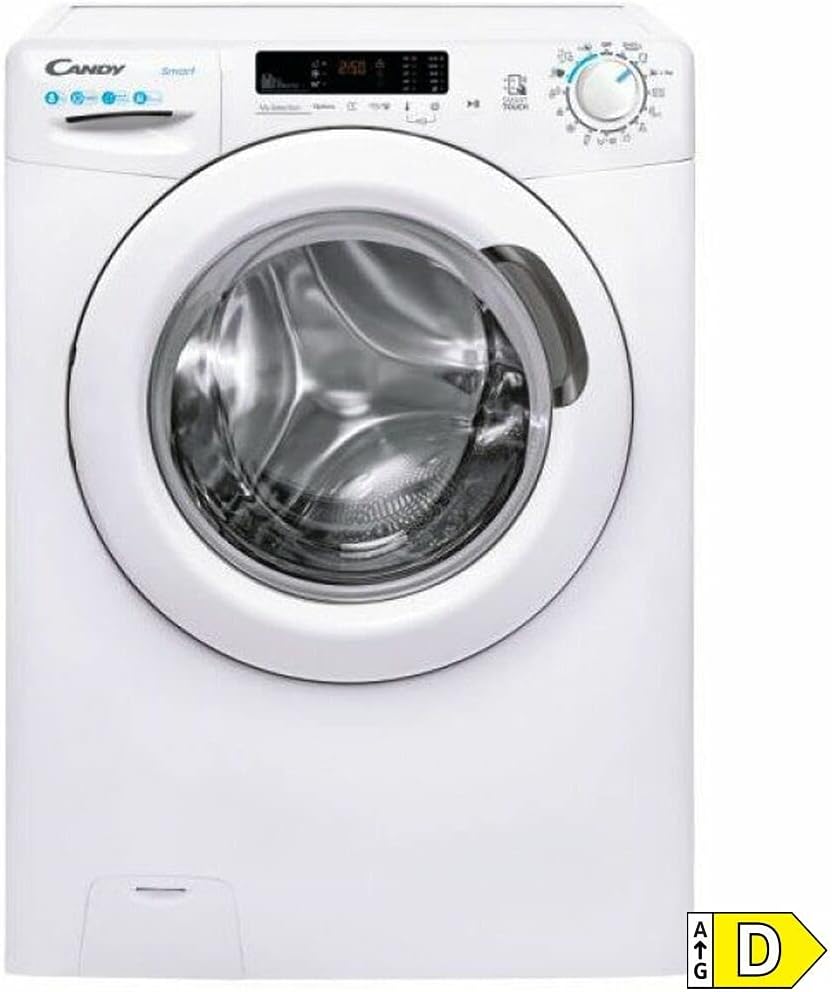 lavadora, 85 × 60 × 53 CM, control inteligente, blanco, CANDY, Candy Smart CS 1482DE/1-S, Lavadora 8 KG, 1400 RPM, 15 Ciclos, 5 Rápidos, 79 DB
