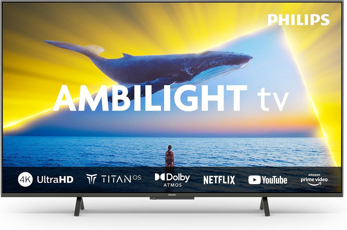 Philips Smart TV, con iluminación LED, control inteligente, plata, Funciona con Alexa y Asistente de Google - Cromo Satinado