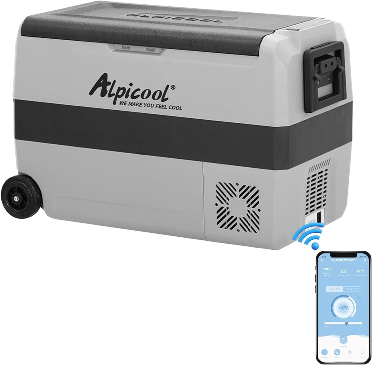 nevera portátil T50, 12 V, 24 V, Alpicool, pequeño congelador para coche, barco y enchufe con puerto USB