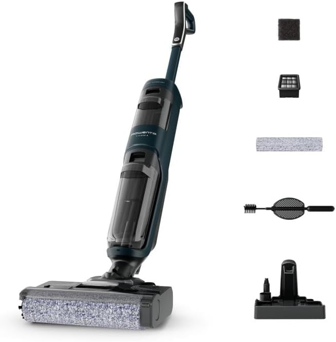 Rowenta GZ2251E0 aspirador, 120 W, 0.44L, con iluminación LED, negro, Rowenta X-Clean 2 GZ2251E0 Washing Vacuum Cleaner, 440 RPM, LED Screen
