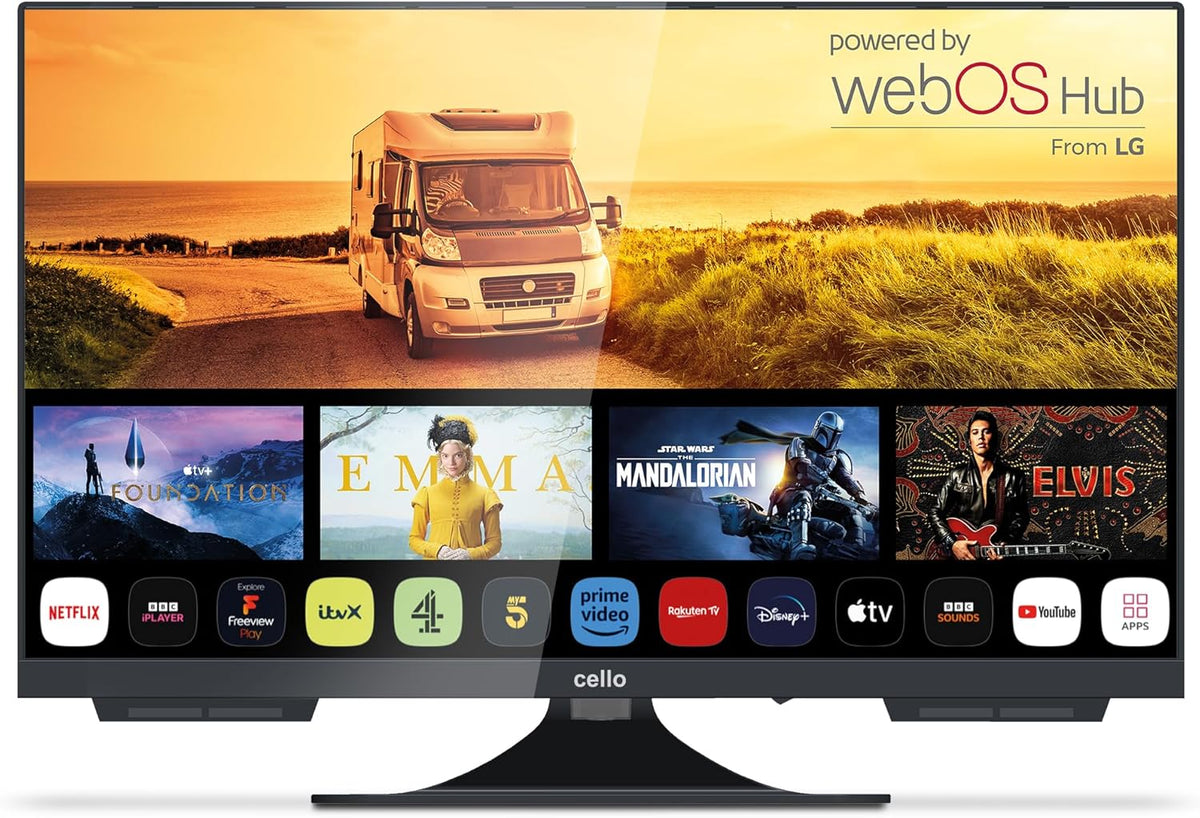 Smart TV C2224WS, 49 cm, 12V, control inteligente, Cello, Televisor con WebOS