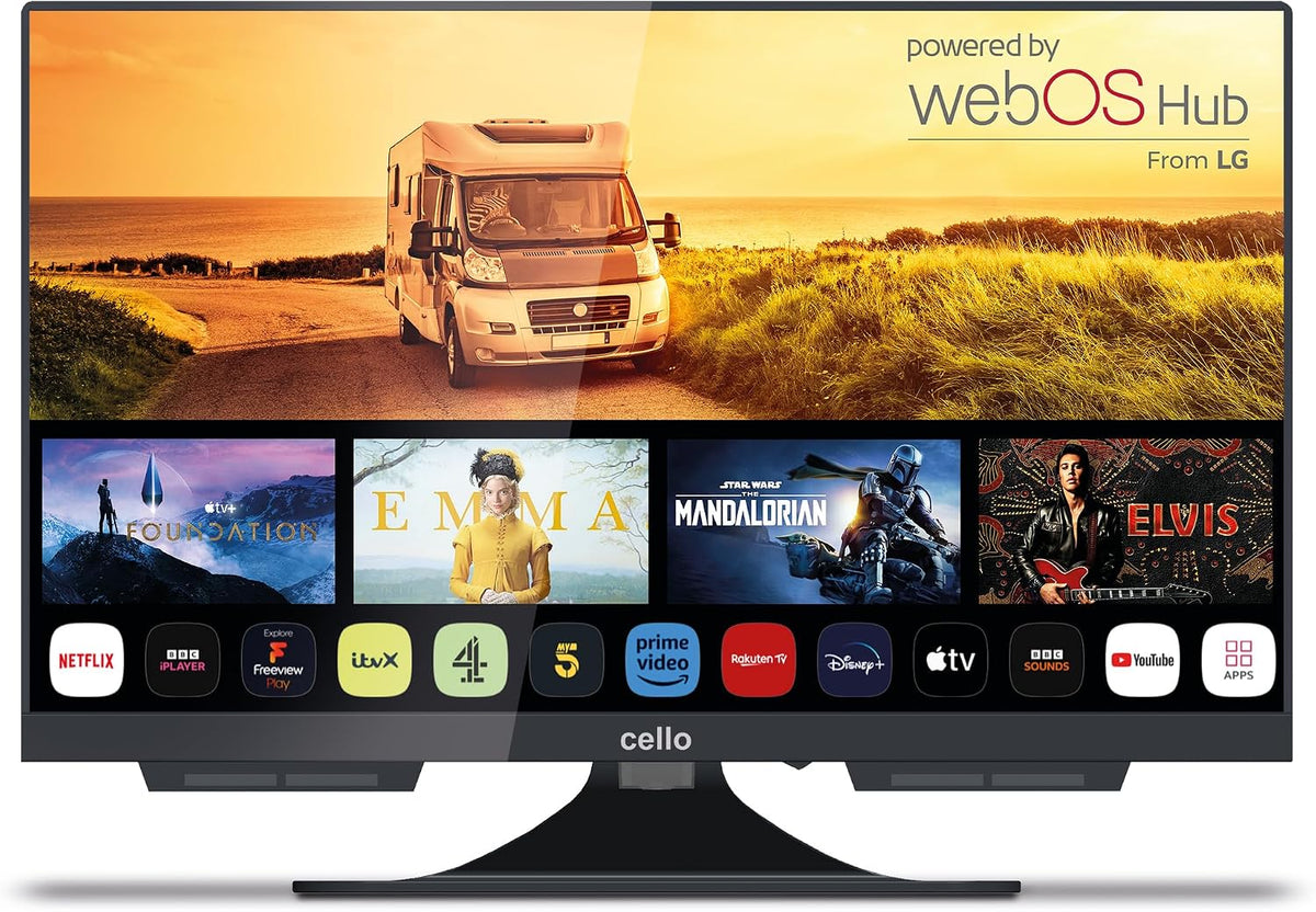 Smart TV C1924WS, 44 cm, 12V, control inteligente, Cello, DVB-T2 / DVB-S2
